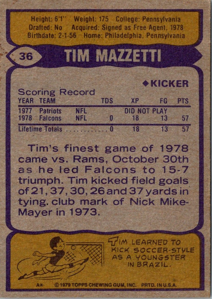 1979 Topps Tim Mazzetti