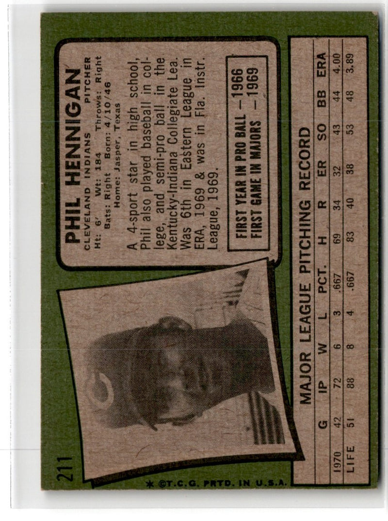 1971 Topps Phil Hennigan