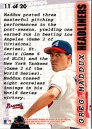 1997 Fleer Headliners Greg Maddux