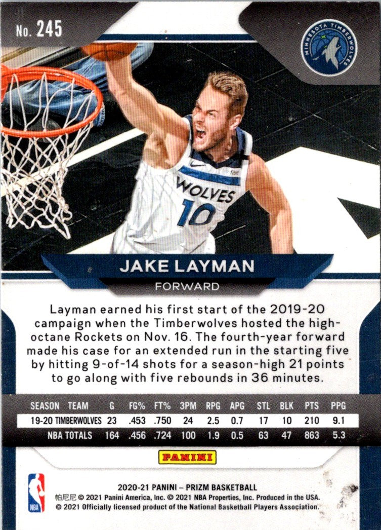 2020 Panini Prizm Jake Layman