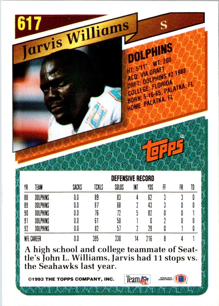 1993 Topps Jarvis Williams