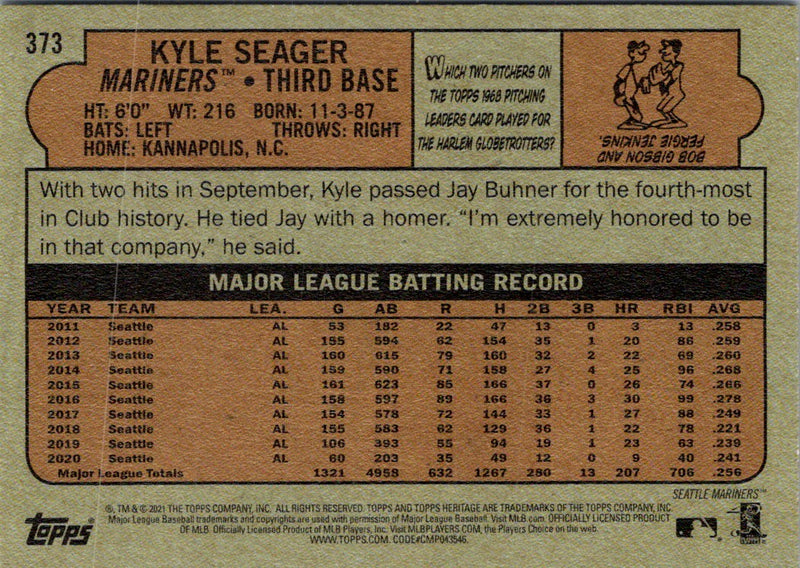 2021 Topps Heritage Kyle Seager