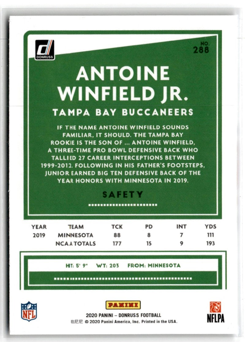 2020 Donruss Press Proofs Red Antoine Winfield Jr.