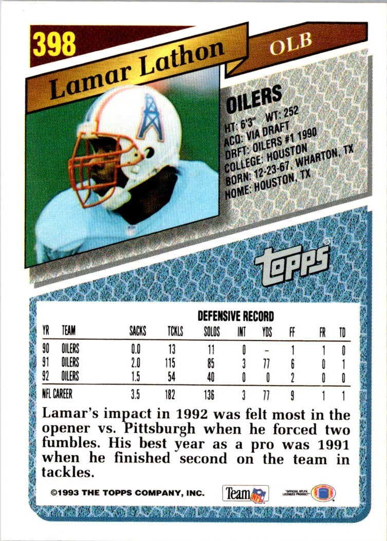 1993 Topps Lamar Lathon