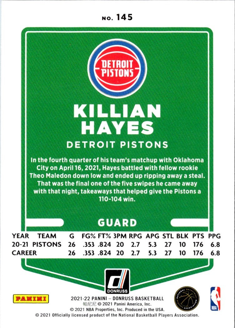 2021 Donruss Killian Hayes