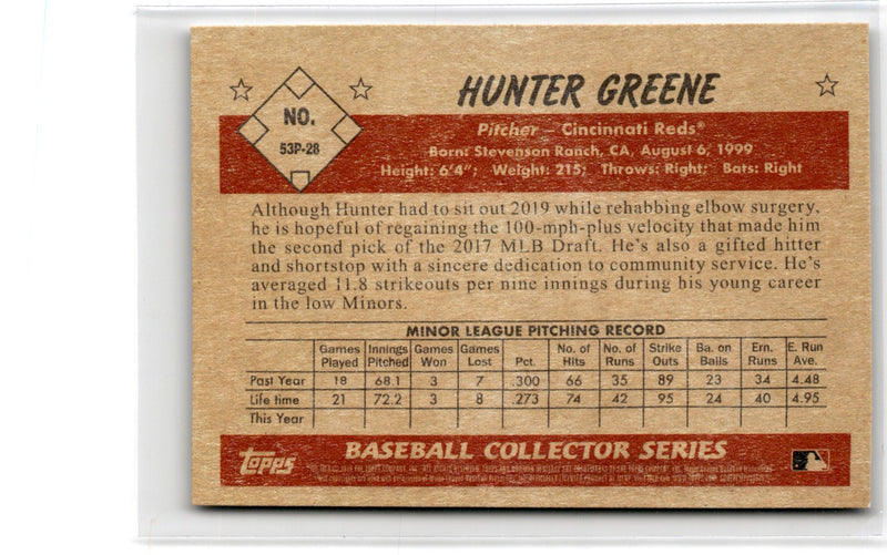 2019 Bowman Heritage Prospects Hunter Greene