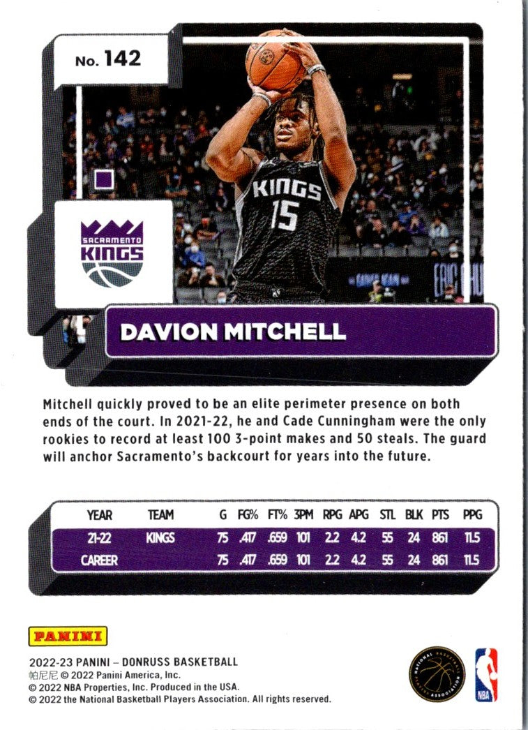 2022 Donruss Davion Mitchell