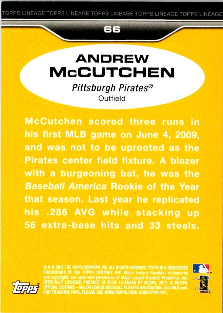 2011 Topps Lineage Andrew McCutchen