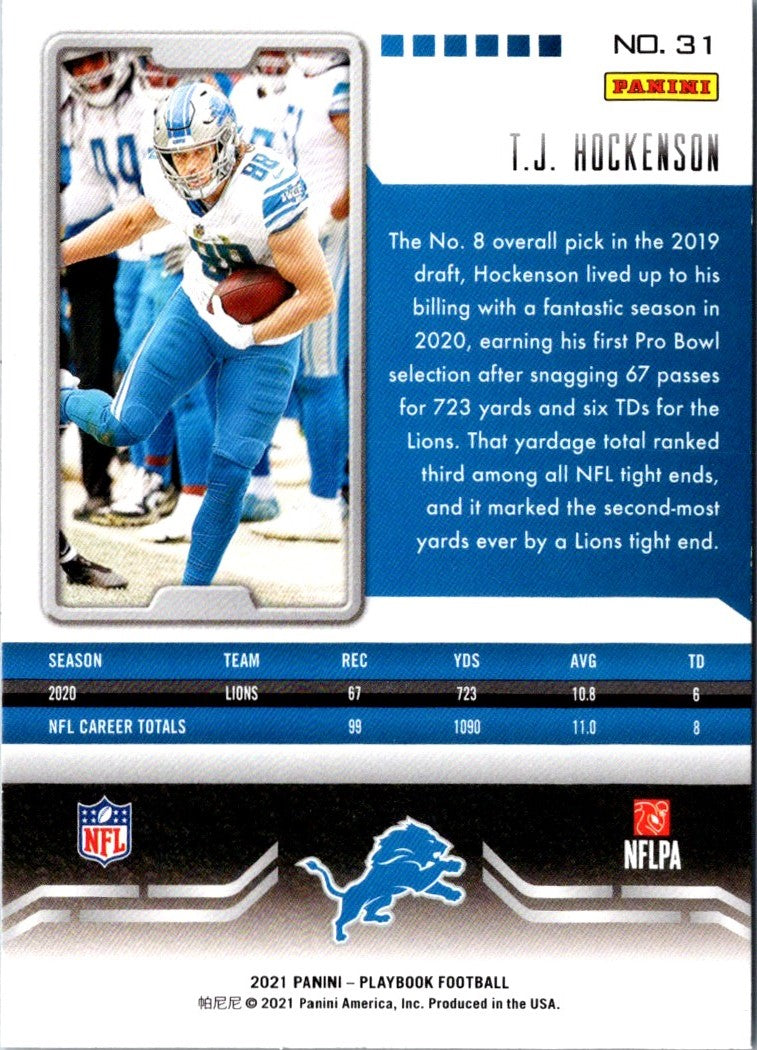 2021 Panini Playbook T.J. Hockenson