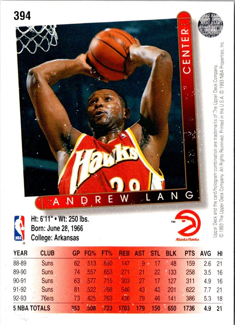 1993 Upper Deck Andrew Lang