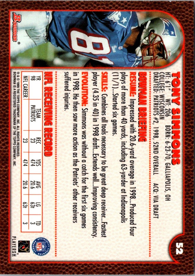 1999 Bowman Tony Simmons