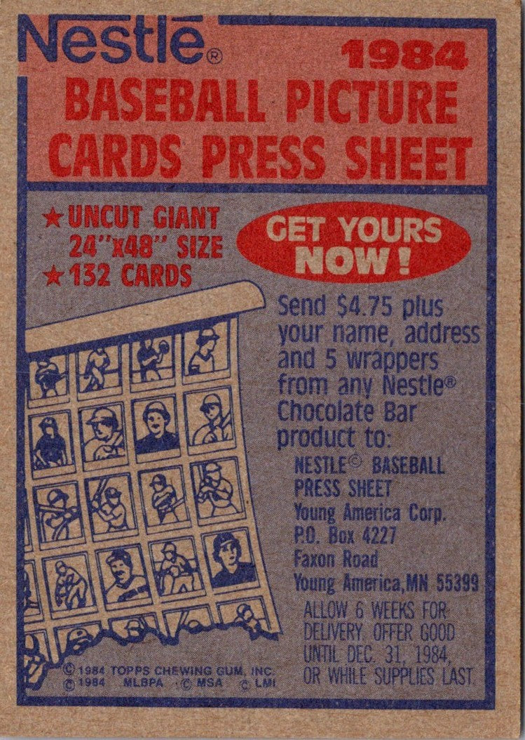 1985 Topps 3-D Baseball Stars Dan Quisenberry