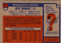 1976 Topps Jeff Wright #211 Rookie
