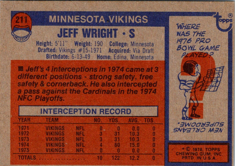 1976 Topps Jeff Wright