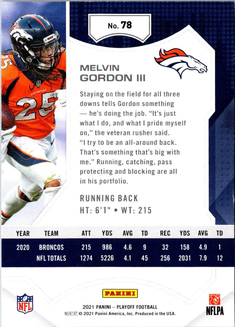 2021 Panini Playoff Melvin Gordon III