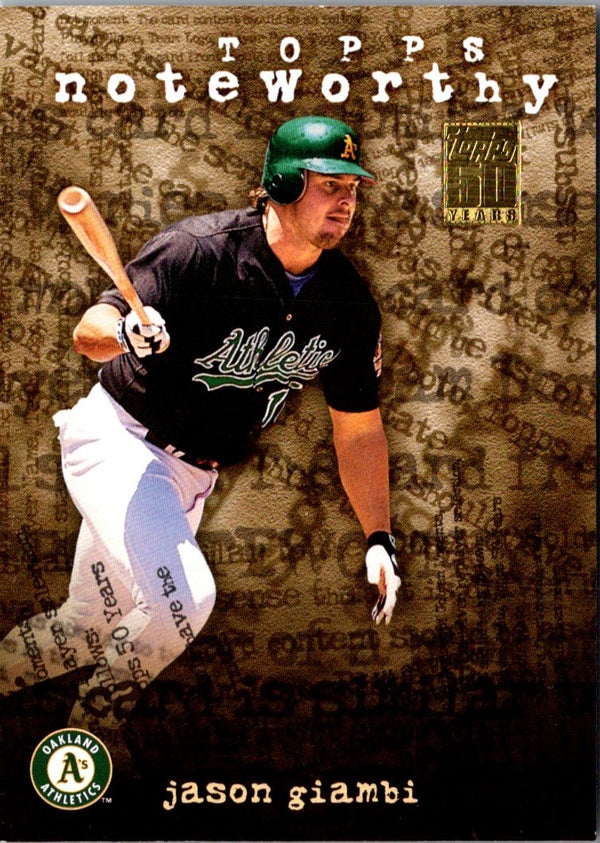 2001 Topps Noteworthy Jason Giambi #TN22