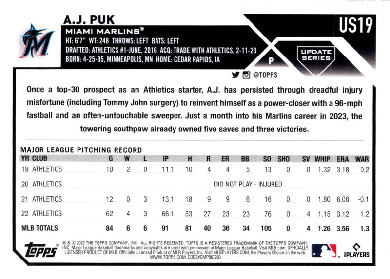 2023 Topps Update A.J. Puk