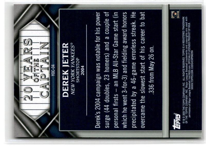 2020 Topps Update 20 Years of The Captain Blue Derek Jeter