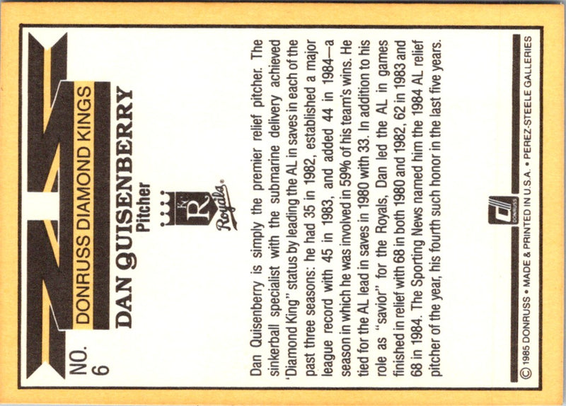 1985 Donruss Dan Quisenberry