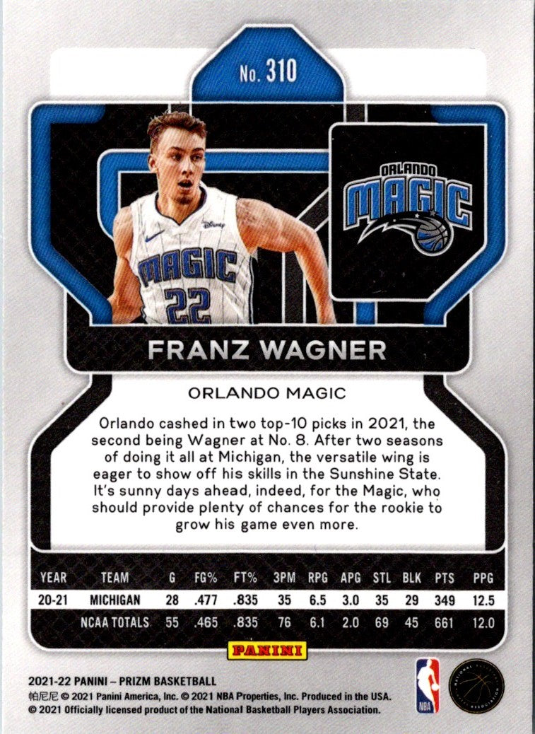 2021 Panini Prizm Blue Franz Wagner