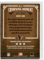 2005 Donruss Throwback Threads Gridiron Kings Bronze David Carr #GK-10 147/500