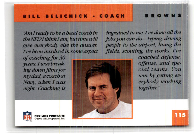 1991 Pro Line Portraits Bill Belichick