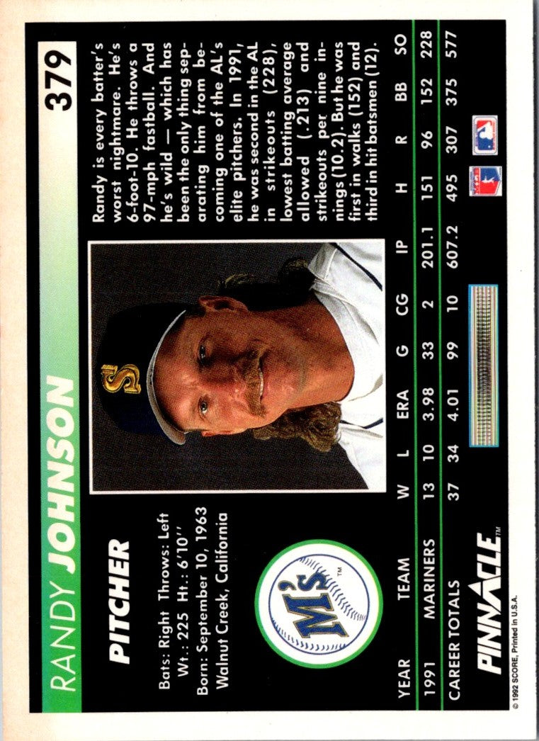 1992 Pinnacle Randy Johnson