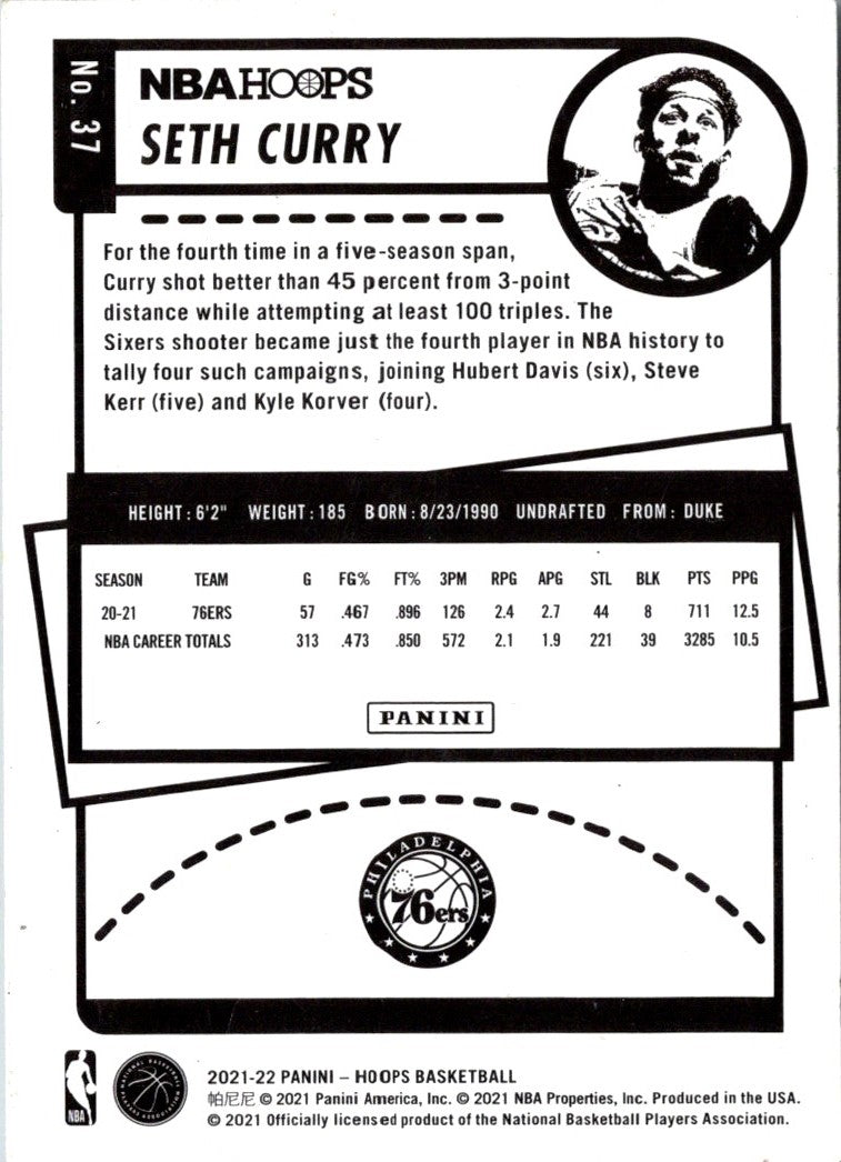 2021 Hoops Red Backs Seth Curry