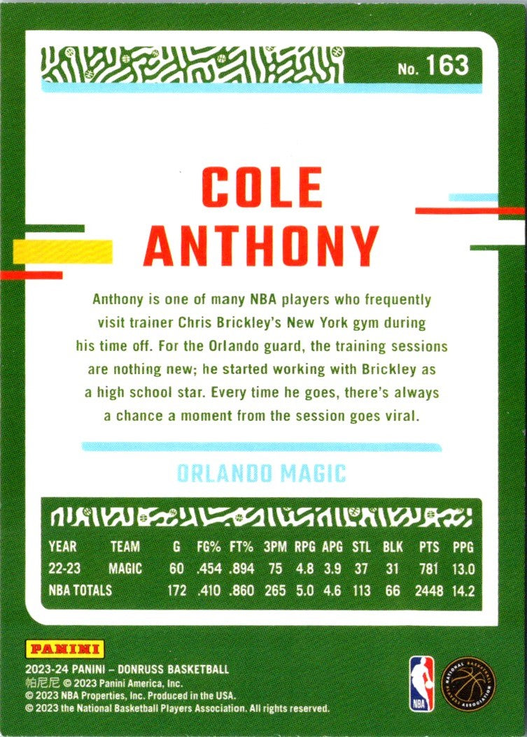 2023 Donruss Cole Anthony