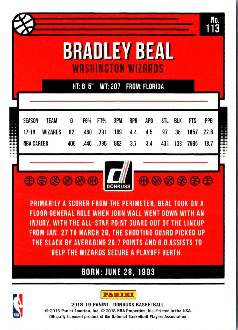 2018 Donruss Bradley Beal