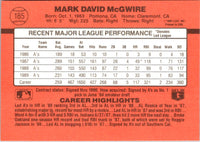 1990 Donruss Mark McGwire #185