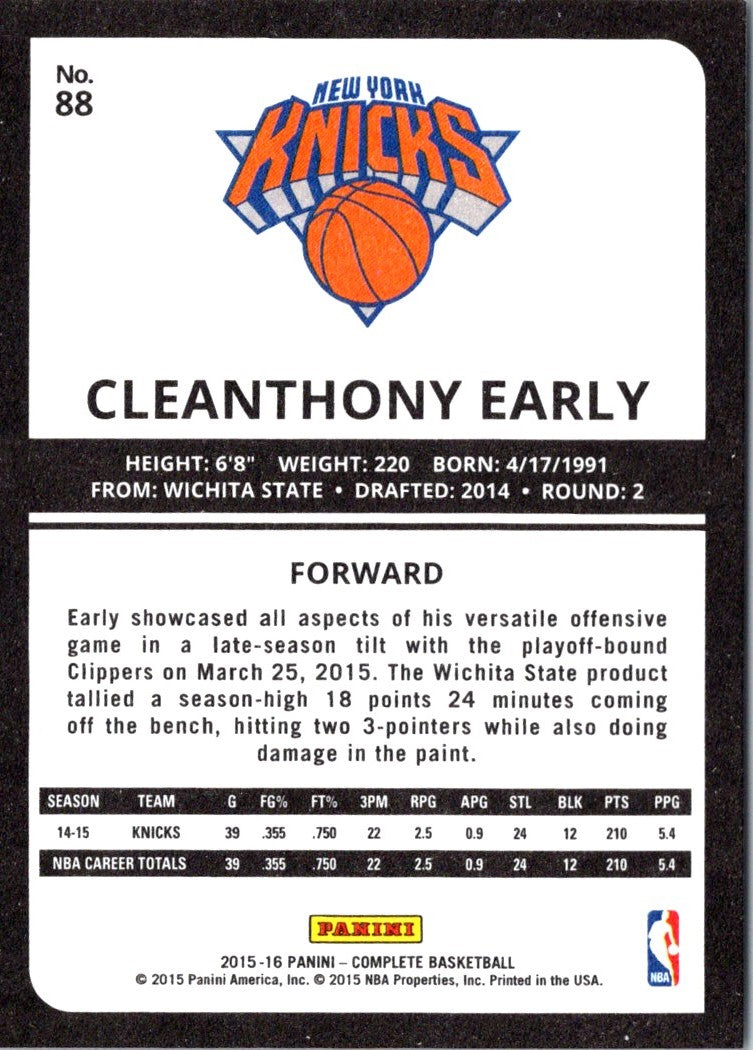 2015 Panini Complete Cleanthony Early