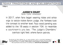 2020 Topps Opening Day Team Traditions and Celebrations Judge's Court