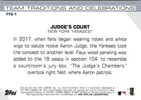 2020 Topps Opening Day Team Traditions and Celebrations Judge's Court #TTC-1