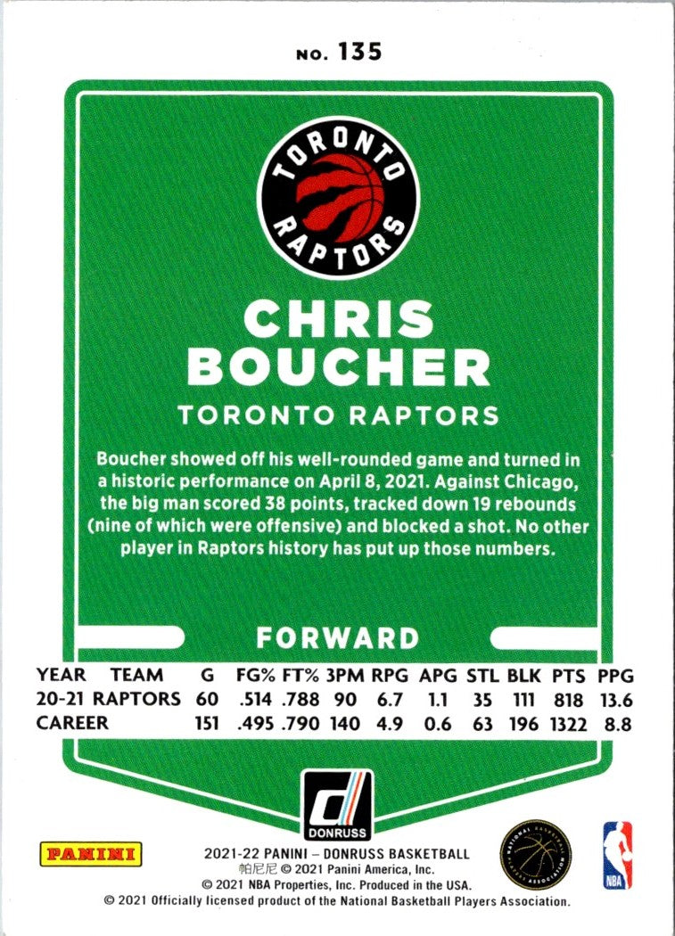 2021 Donruss Holo Red and Gold Laser Chris Boucher