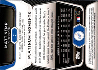 2012 Bowman Platinum Emerald Matt Kemp #7
