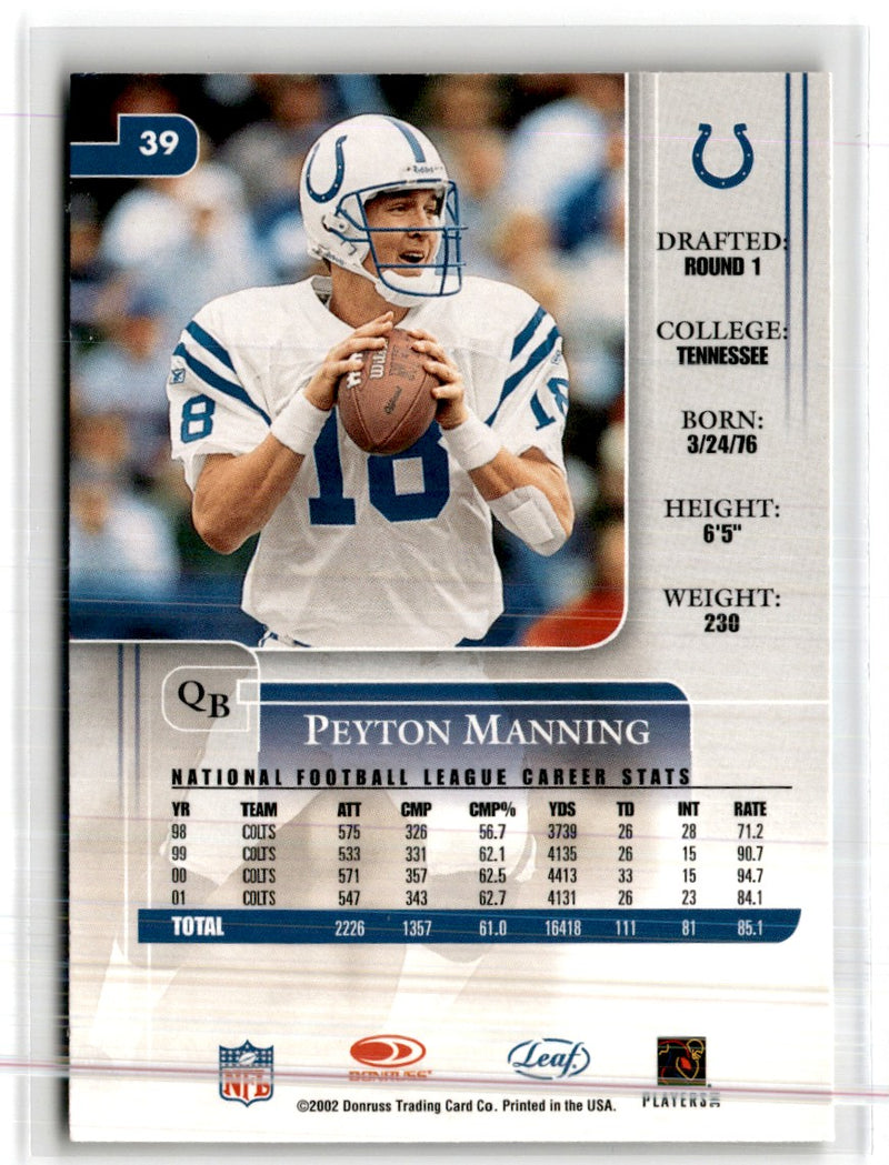 2002 Leaf Rookies & Stars Peyton Manning