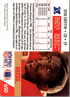 1991 Pro Set Don Griffin #650