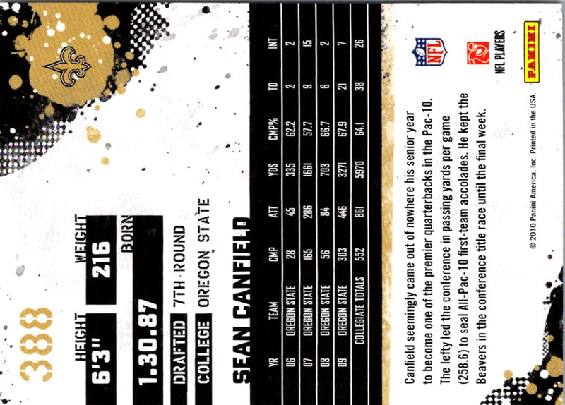 2010 Score Sean Canfield