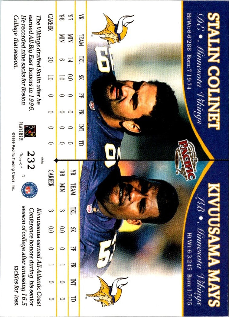 1998 Minnesota Vikings Police Stalin Colinet