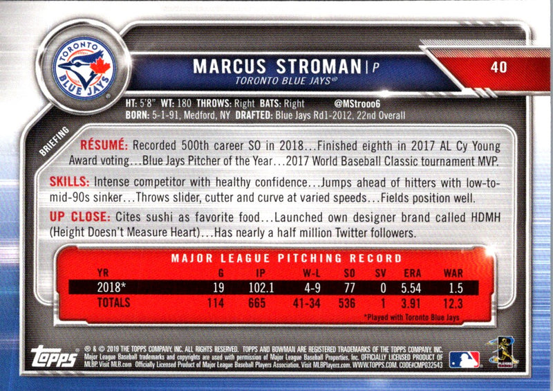 2019 Bowman Marcus Stroman