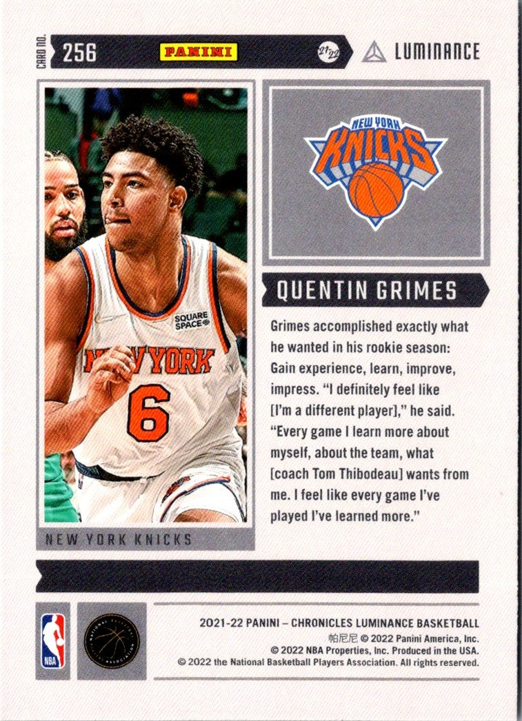 2021 Panini Chronicles Quentin Grimes