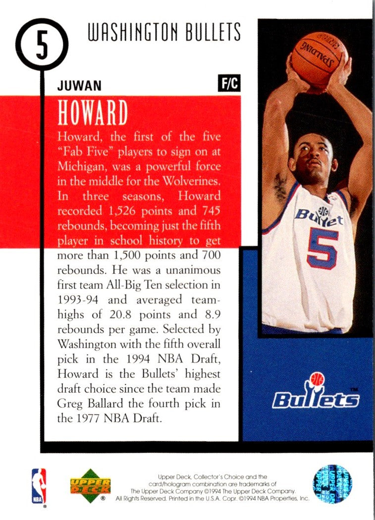 1994 Collector's Choice Draft Trade Juwan Howard