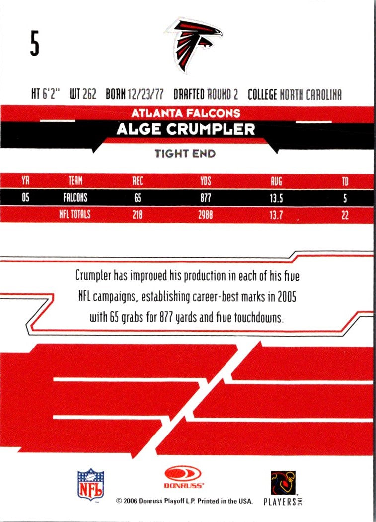 2006 Leaf Rookies & Stars Alge Crumpler