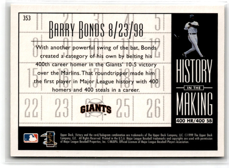 1999 Upper Deck Victory Barry Bonds