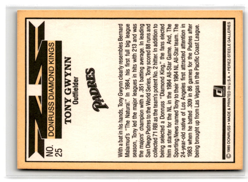 1985 Donruss Super Diamond Kings Tony Gwynn