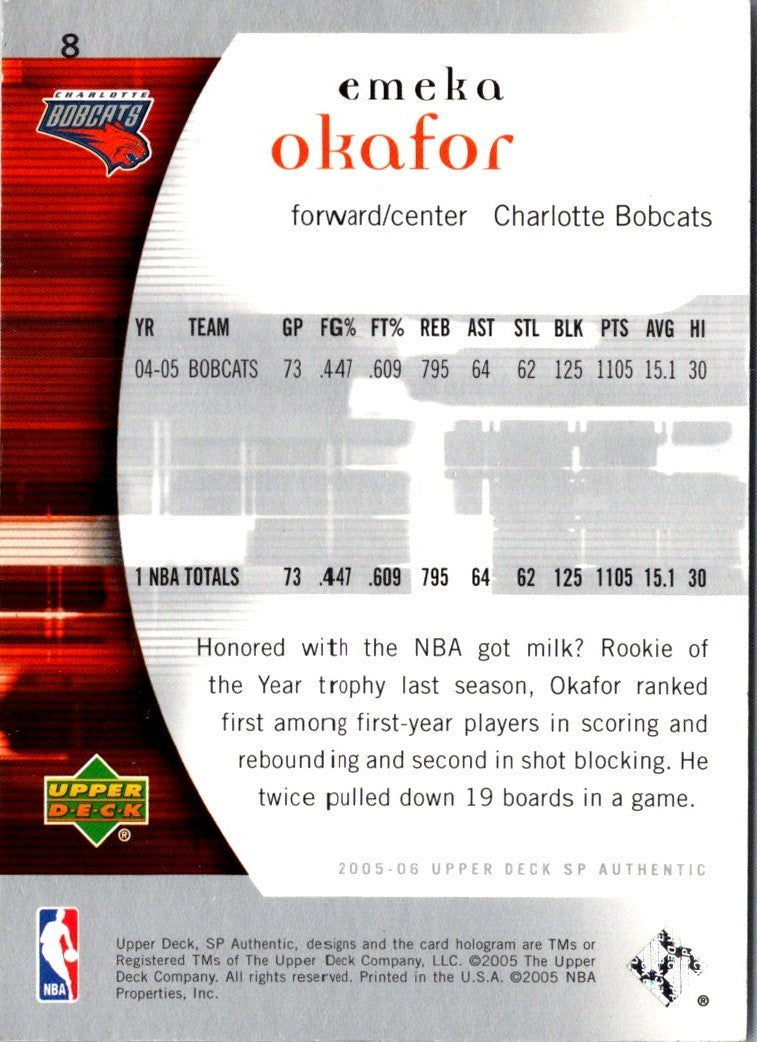 2005 SP Authentic Emeka Okafor