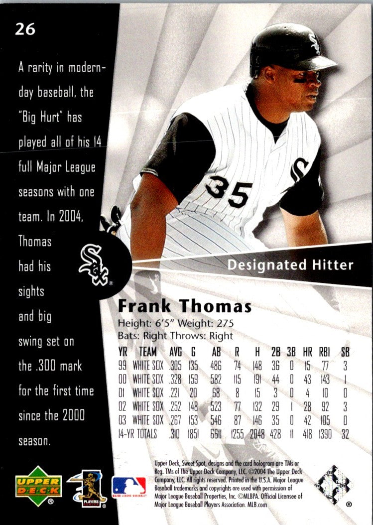 2004 Upper Deck Sweet Spot Frank Thomas