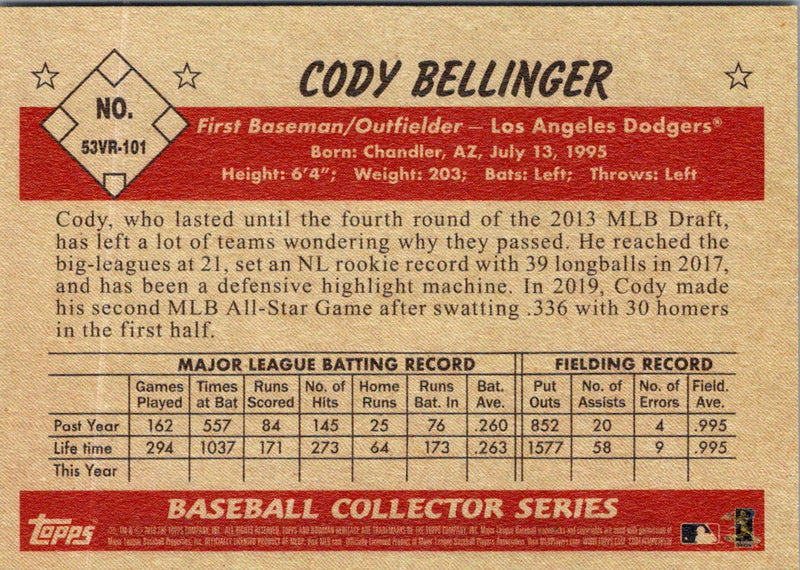 2019 Topps Cody Bellinger