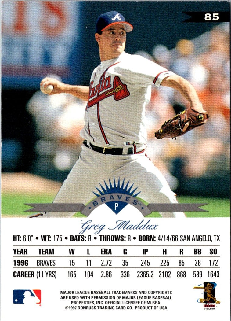 1997 Leaf Greg Maddux